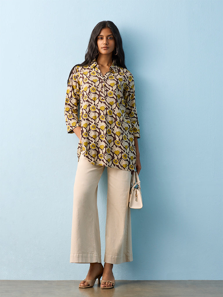 Utsa Multicolour Foliage Printed Kurti