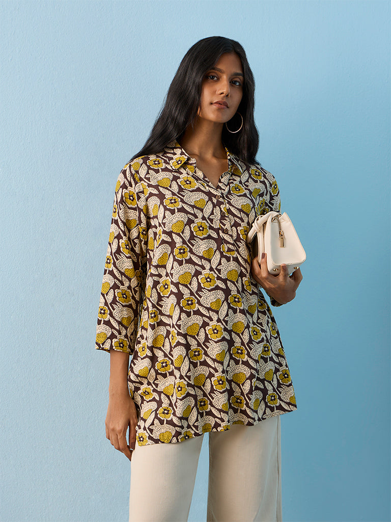 Utsa Multicolour Foliage Printed Kurti