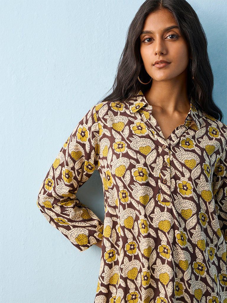 Utsa Multicolour Foliage Printed Kurti