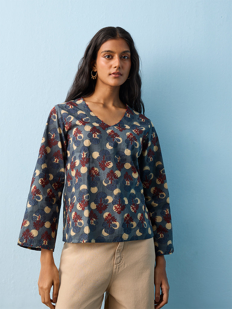 Utsa Indigo Nature-Inspired Cotton Top