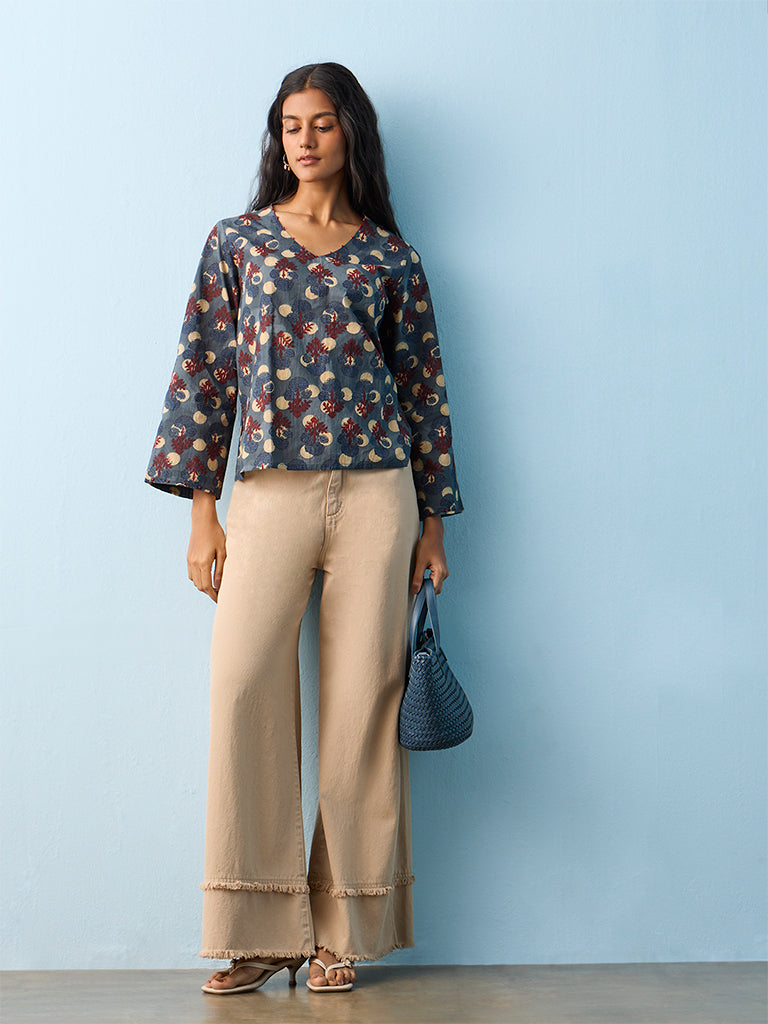 Utsa Indigo Nature-Inspired Cotton Top