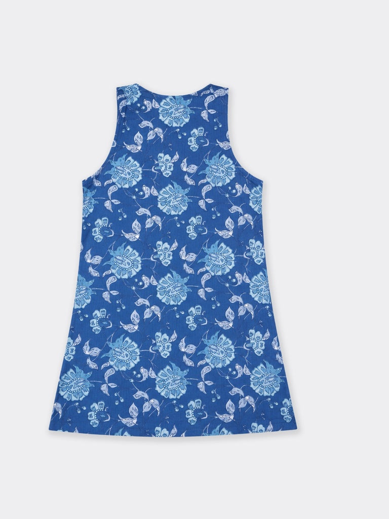 Utsa Indigo Floral Printed Cotton Tunic