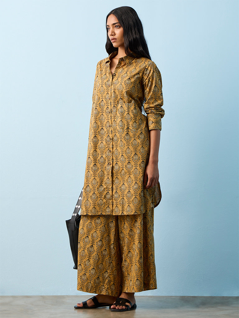 Utsa Mustard Cotton Pants