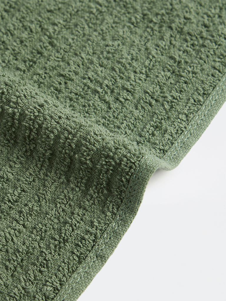 Westside Home Olive Knit-Textured Hand Towel
