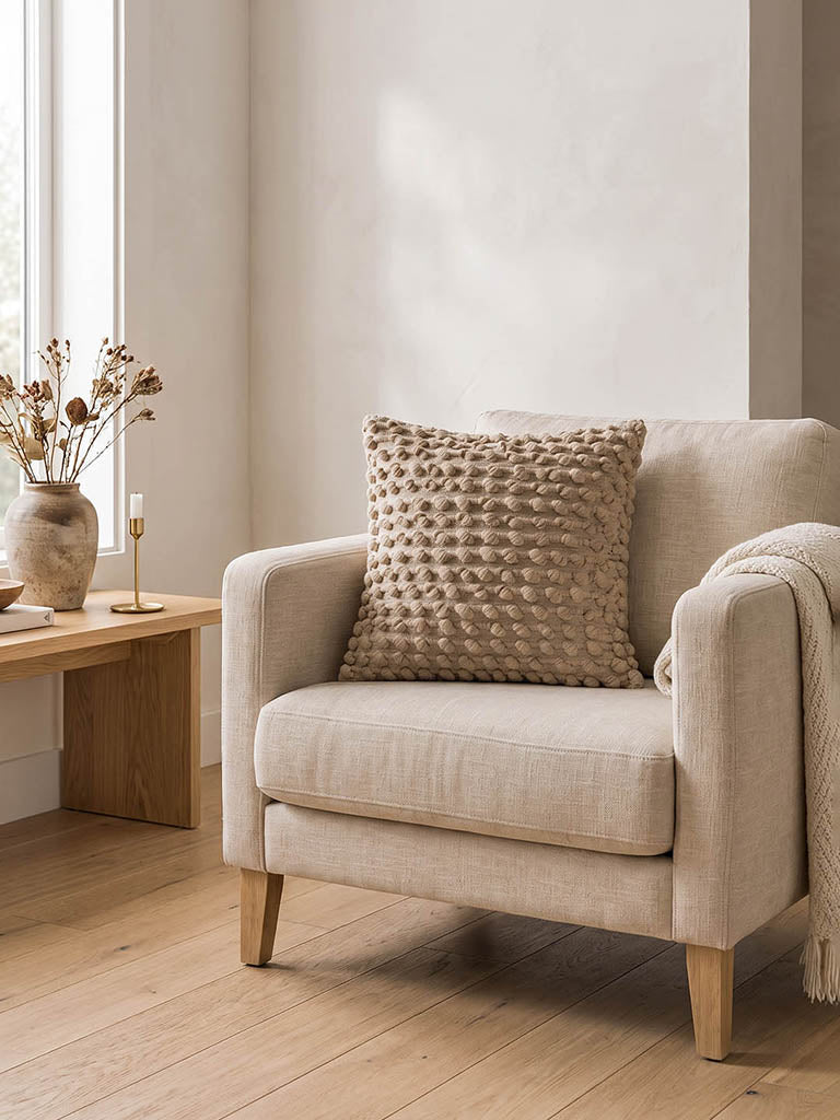 Westside Home Light Taupe Popcorn Textured Cushion Cover