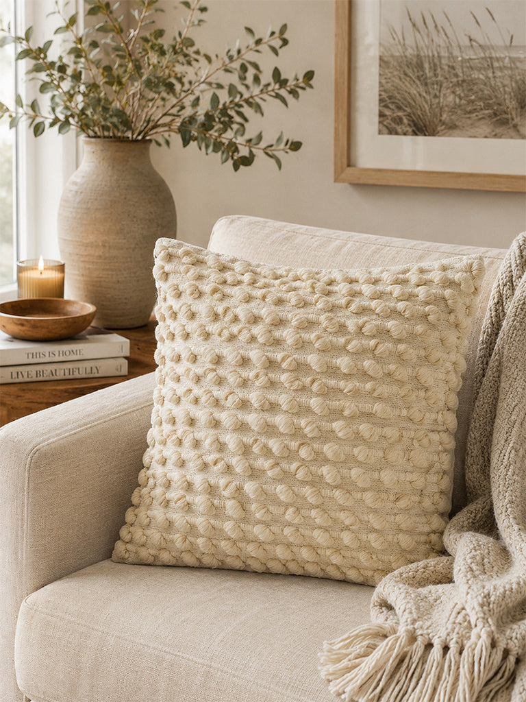 Westside Home Light Taupe Popcorn Textured Cushion Cover