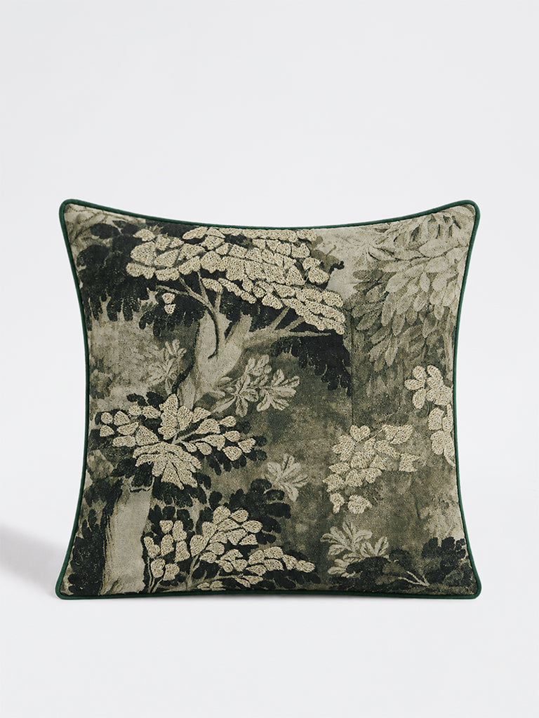 Westside Home Green Botanical Tapestry Cushion Cover
