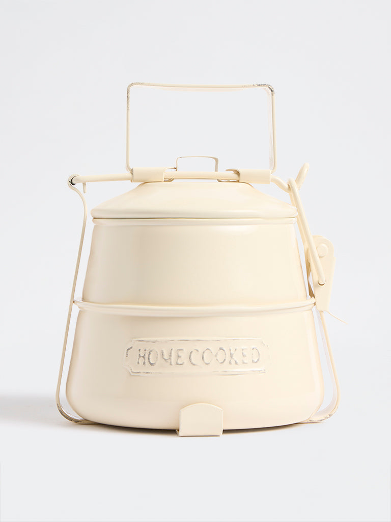 Westside Home Ivory Victorian Style Two-Tier Lunch Box