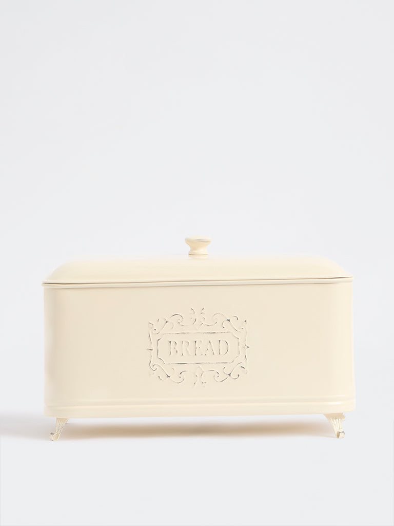 Westside Home Ivory Victorian Style Bread Box with Feet