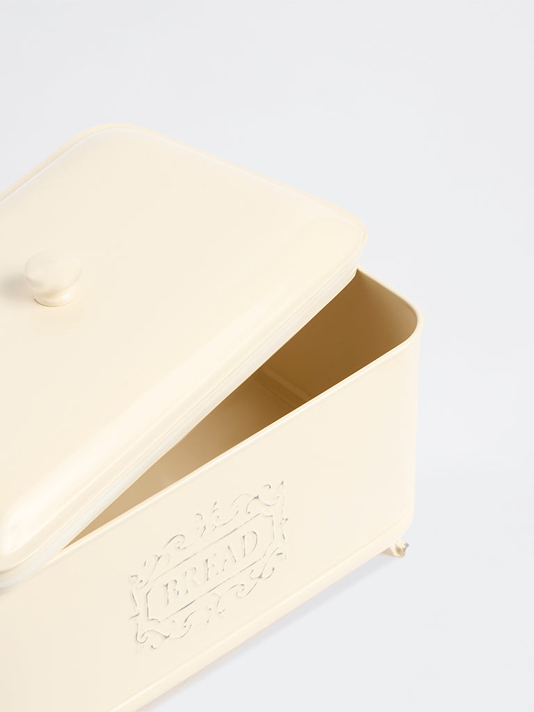Westside Home Ivory Victorian Style Bread Box with Feet