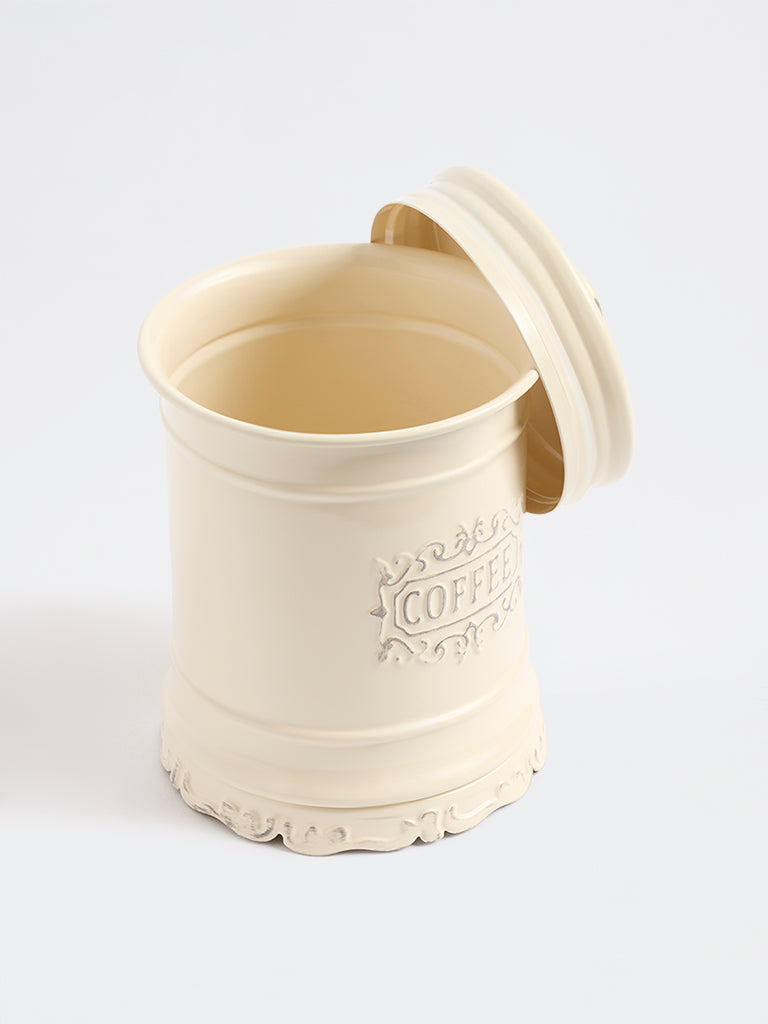 Westside Home Ivory Victorian Style Coffee Jar with Lid