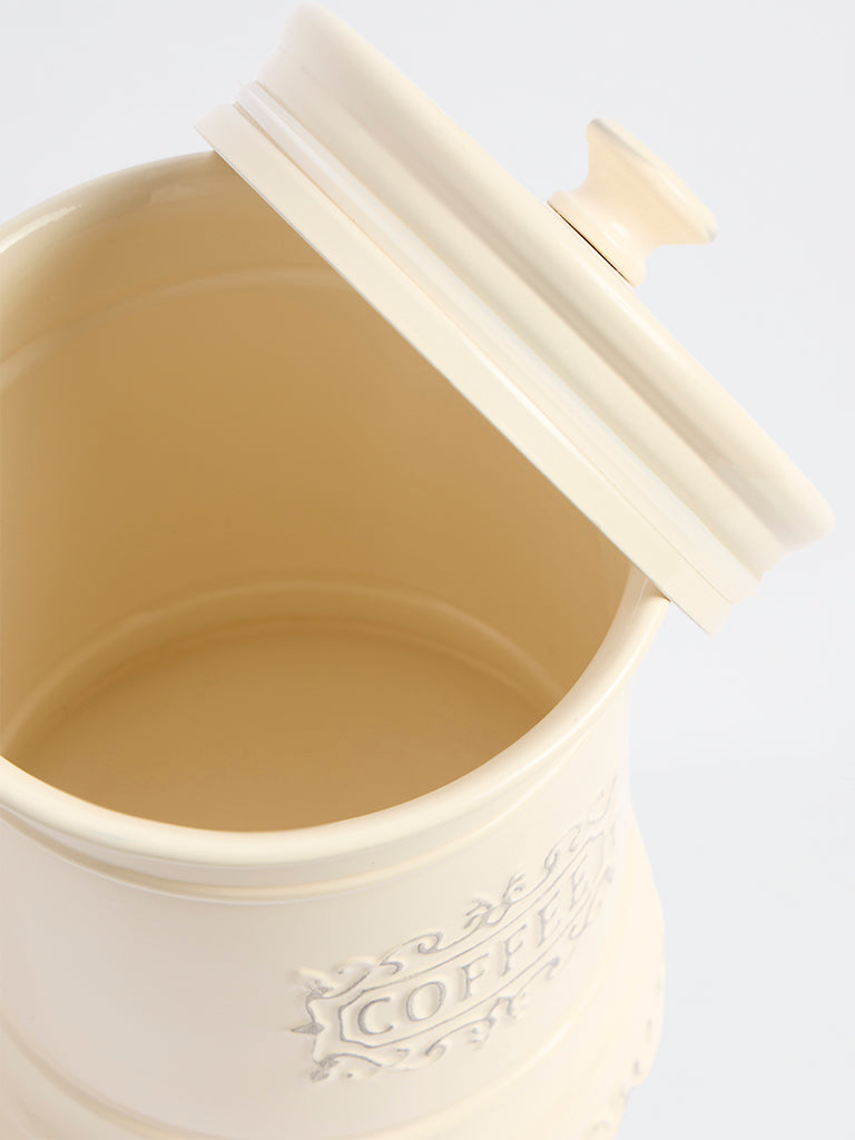 Westside Home Ivory Victorian Style Coffee Jar with Lid