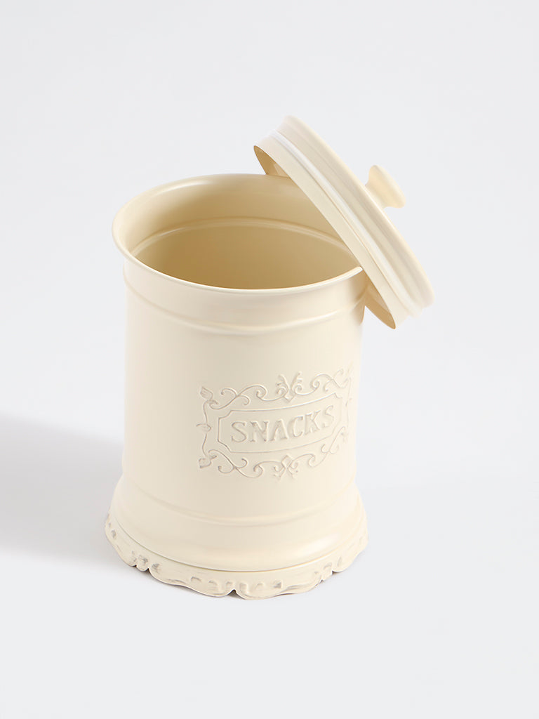 Westside Home Ivory Victorian Style Snacks Jar with Lid