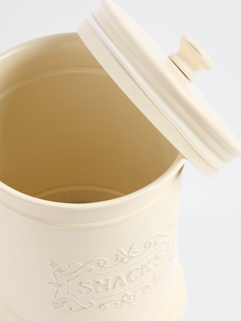 Westside Home Ivory Victorian Style Snacks Jar with Lid