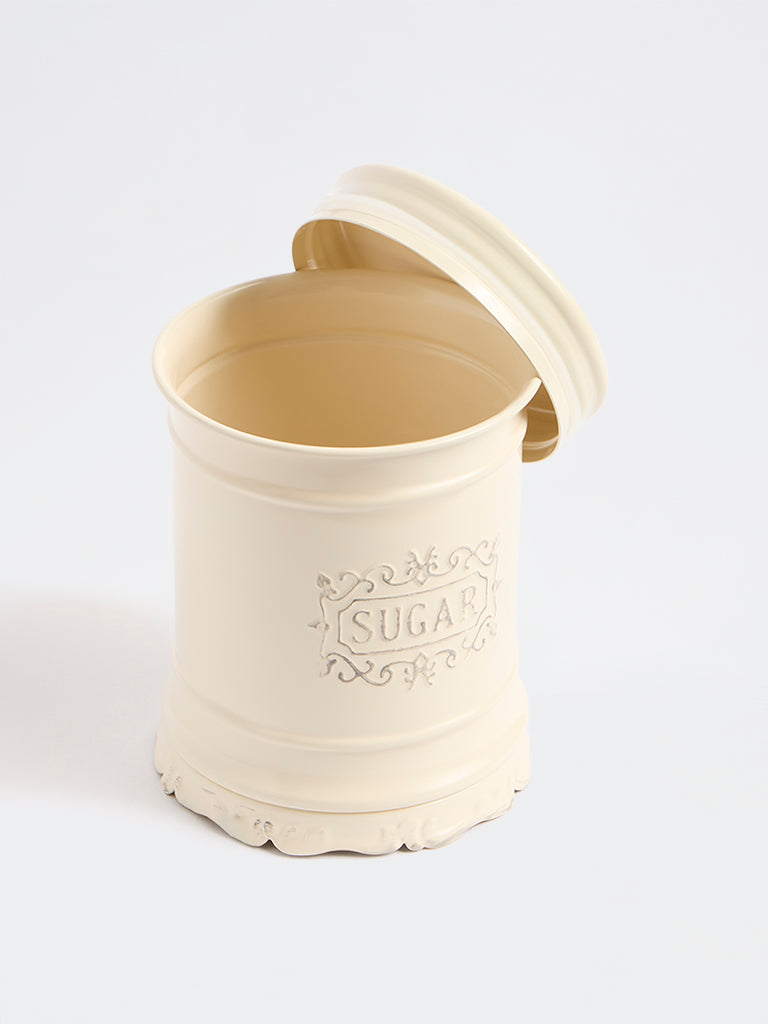 Westside Home Ivory Victorian Style Sugar Jar with Lid