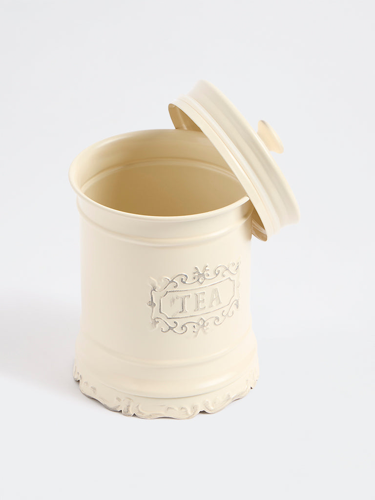 Westside Home Ivory Victorian Style Tea Jar with Lid