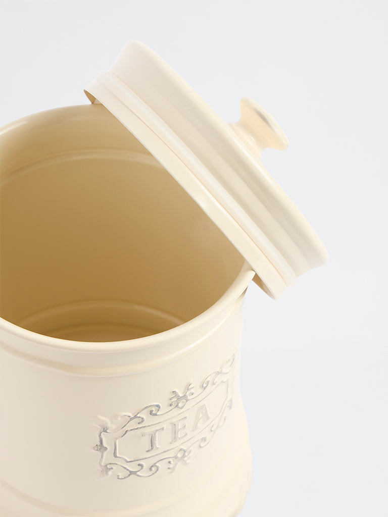 Westside Home Ivory Victorian Style Tea Jar with Lid