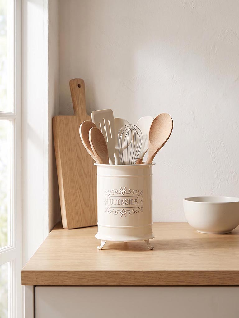 Westside Home Ivory Victorian Style Utensil Holder