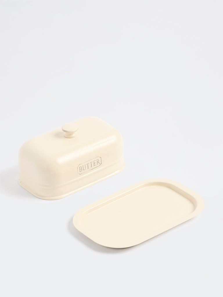 Westside Home Ivory Victorian Style Butter Dish with Lid