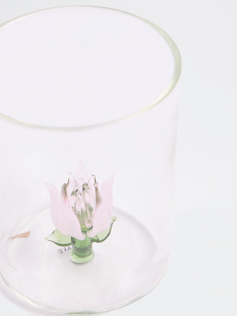 Westside Home Lotus-Detail Clear Water Glass
