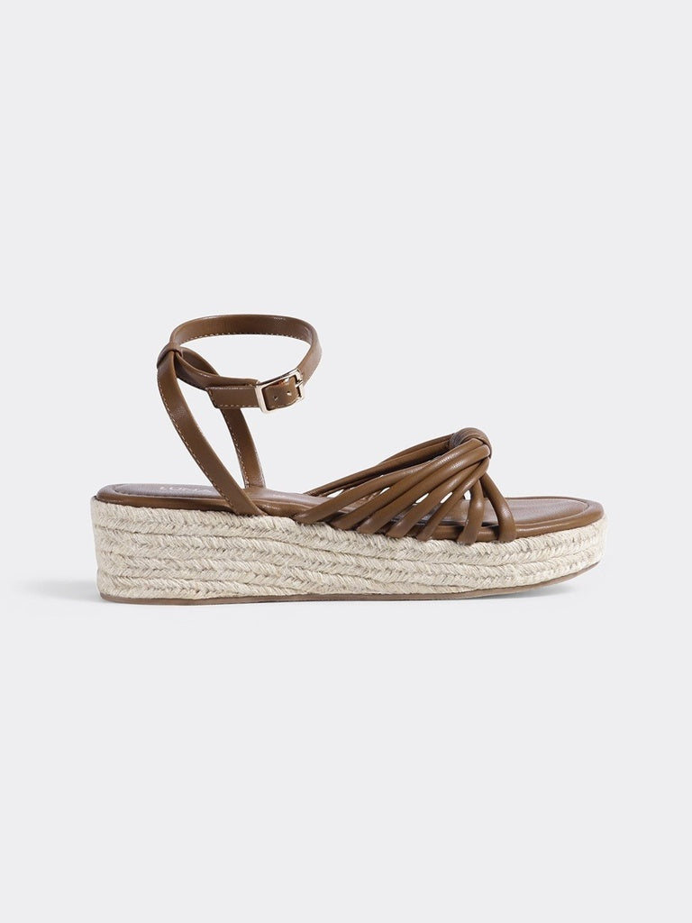 LUNA BLU Tan Wedge Sandals
