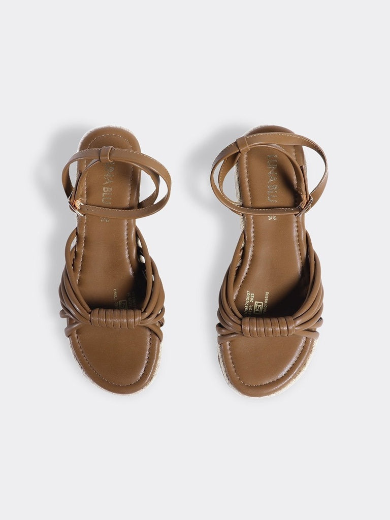 LUNA BLU Tan Wedge Sandals