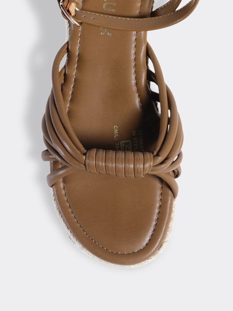 LUNA BLU Tan Wedge Sandals