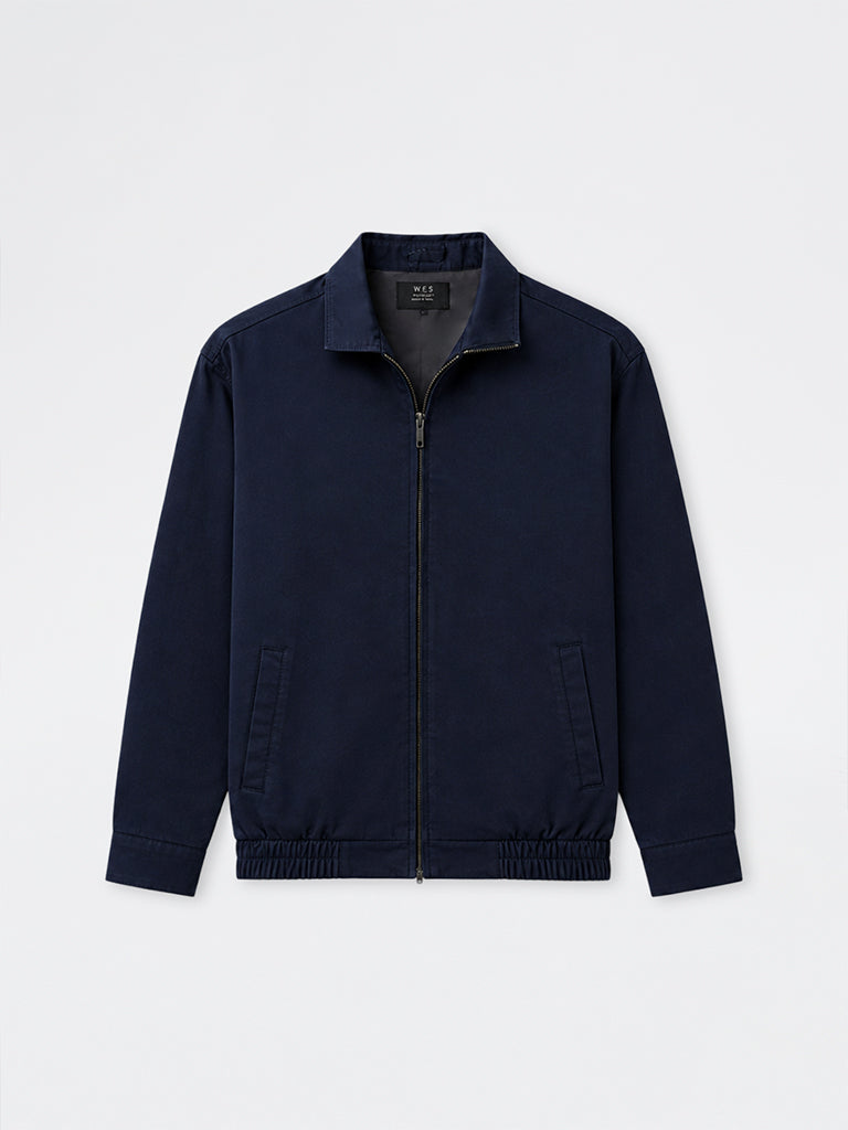 WES Casuals Navy Relaxed-Fit Cotton Jacket