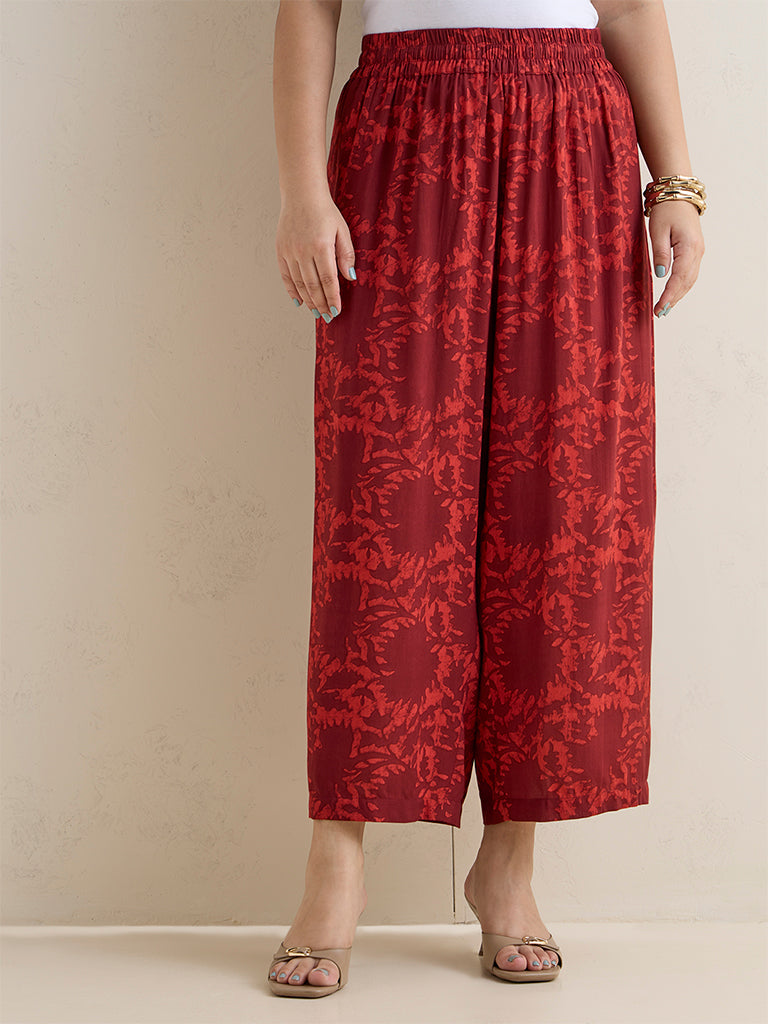 Diza Red Printed Pants