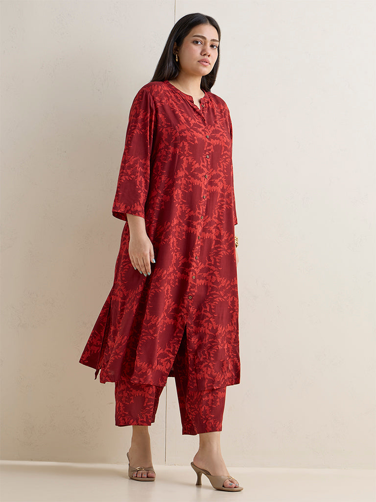 Diza Red Printed Pants