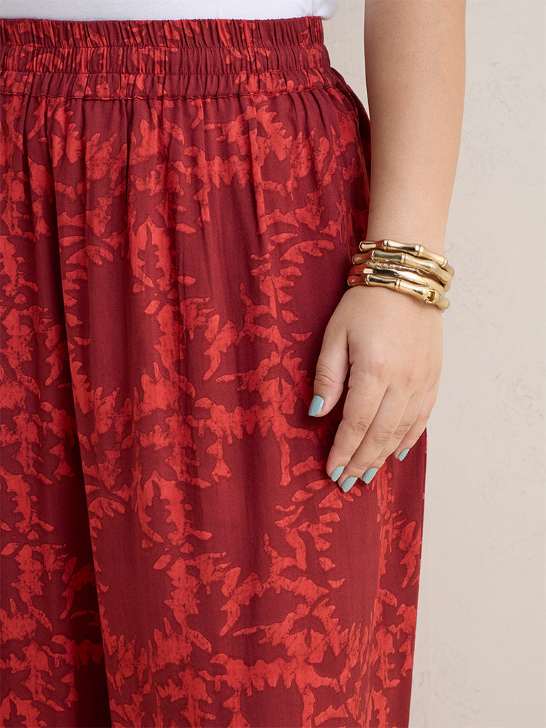 Diza Red Printed Pants