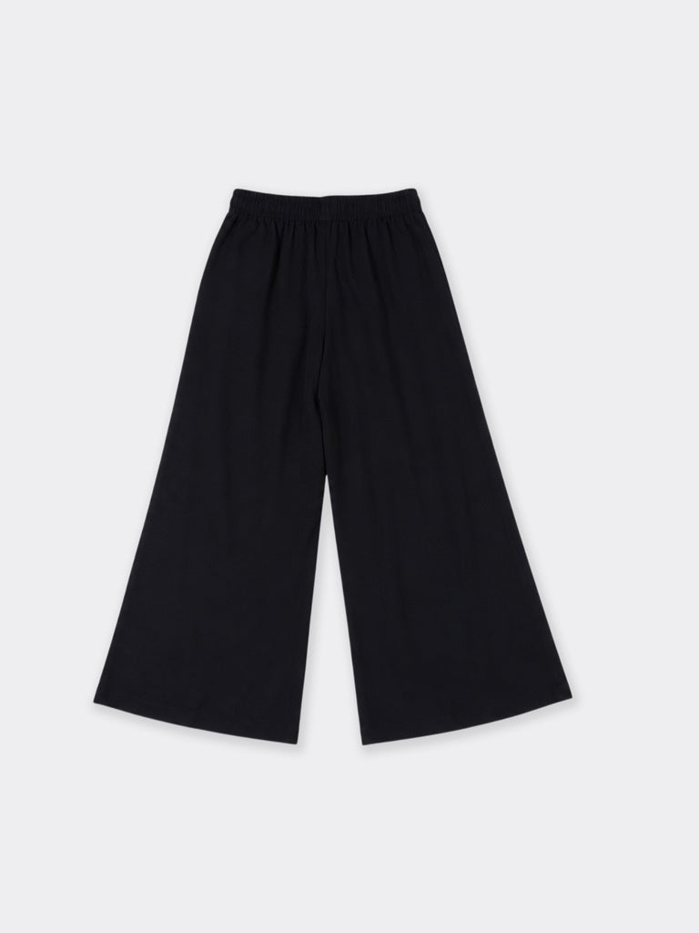 Utsa Black Solid Palazzos