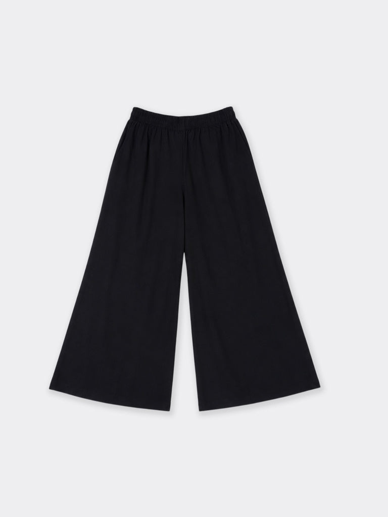 Utsa Black Solid Palazzos
