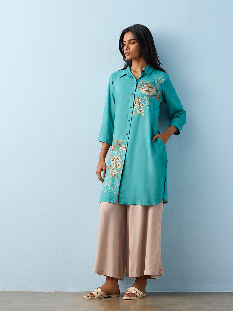 Utsa Taupe Solid Palazzos