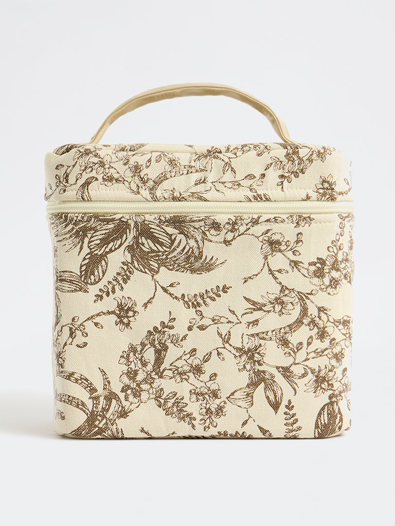 Westside Home Brown Botanical Printed Lunch Bag