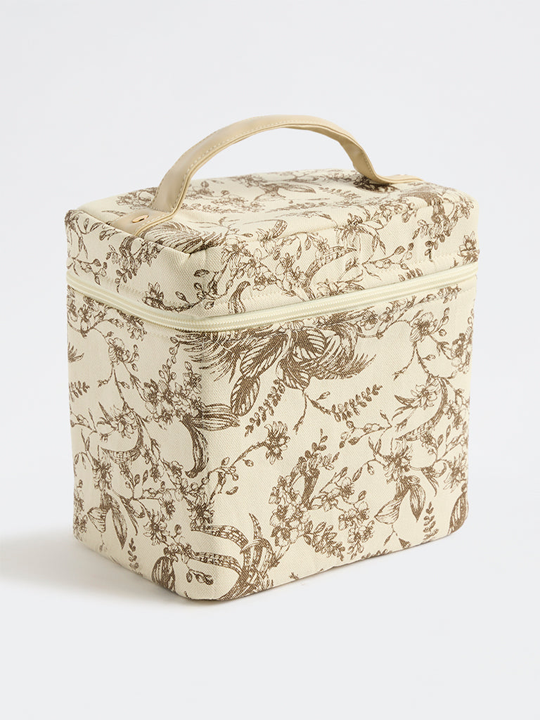 Westside Home Brown Botanical Printed Lunch Bag
