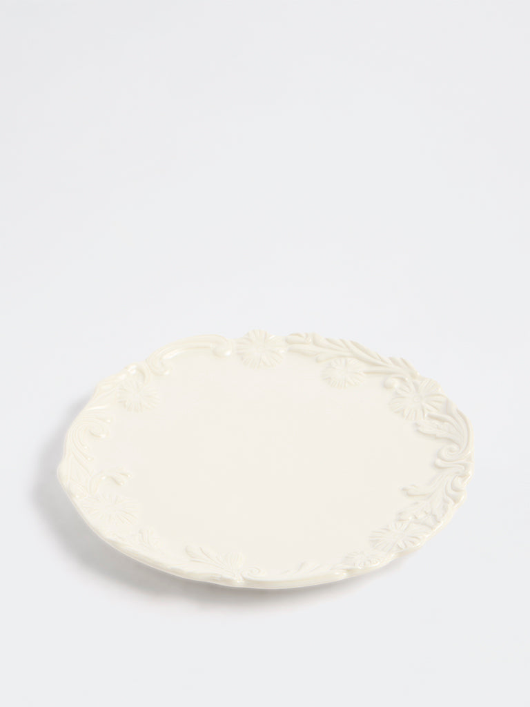 Westside Home Off-White Floral Design Side Plate