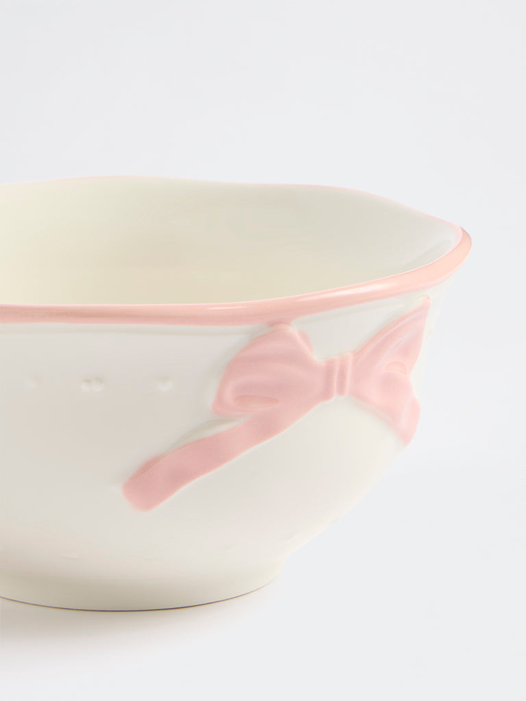 Westside Home White Bow Detailed Bowl