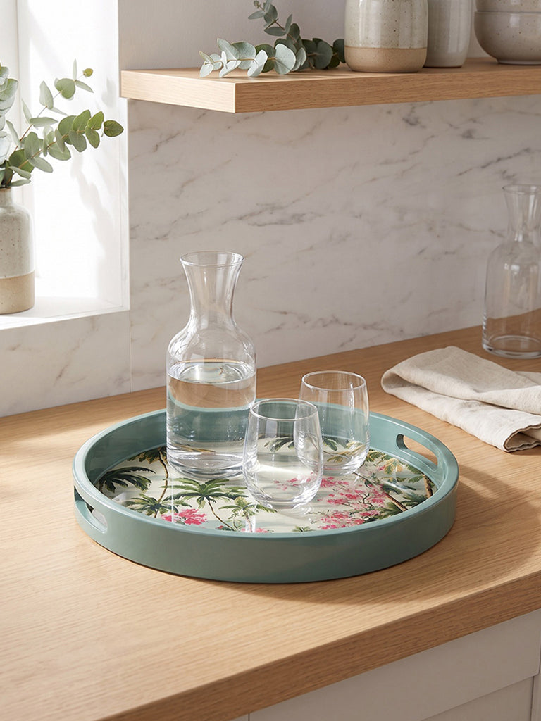 Westside Home Multicolor Chinoiserie Nature-Inspired Tray