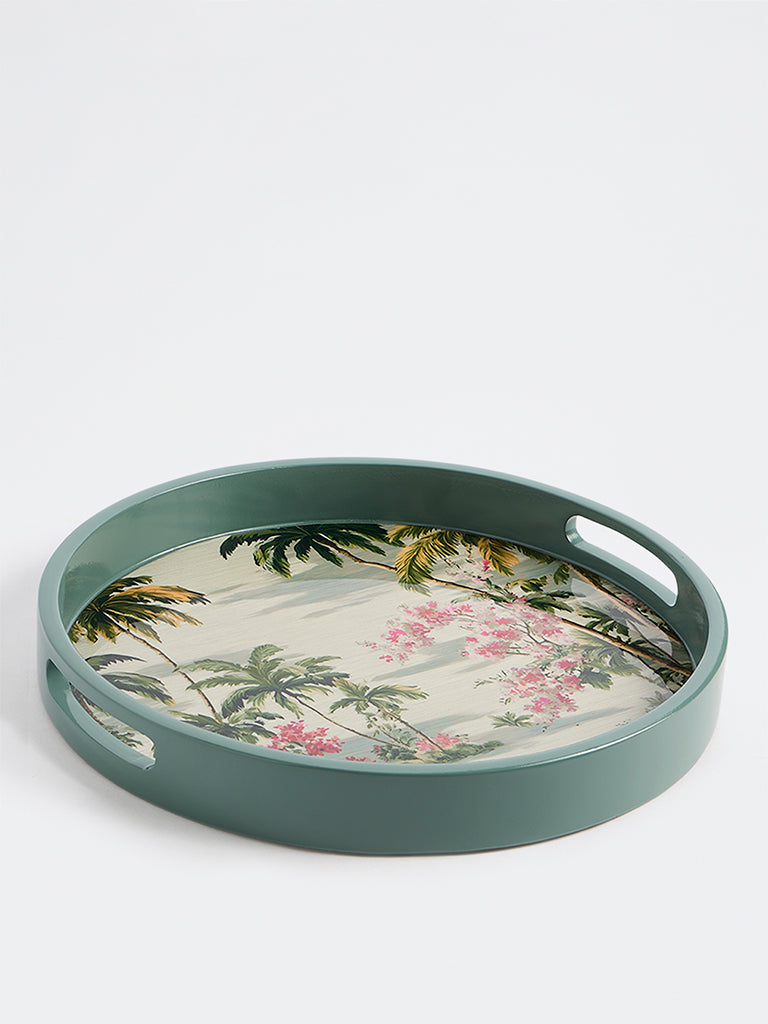 Westside Home Multicolor Chinoiserie Nature-Inspired Tray