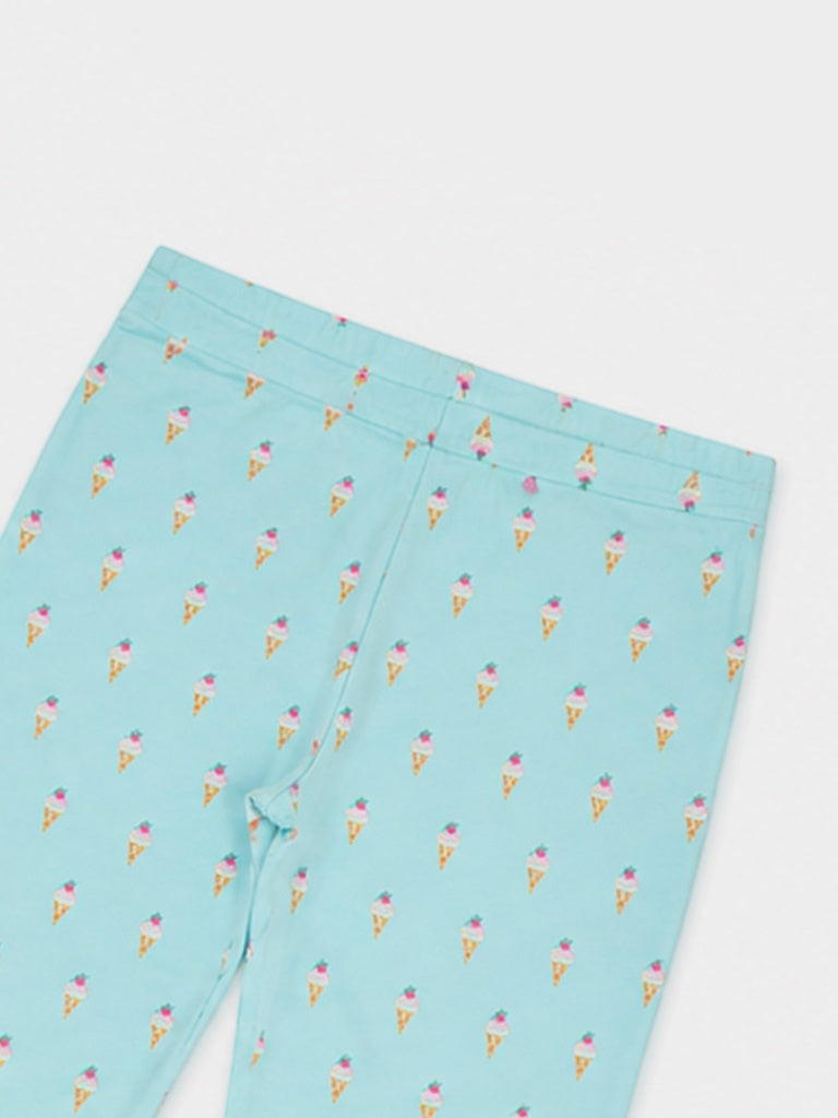 Superstar Blue Printed High-Rise Cotton-Blend Pants