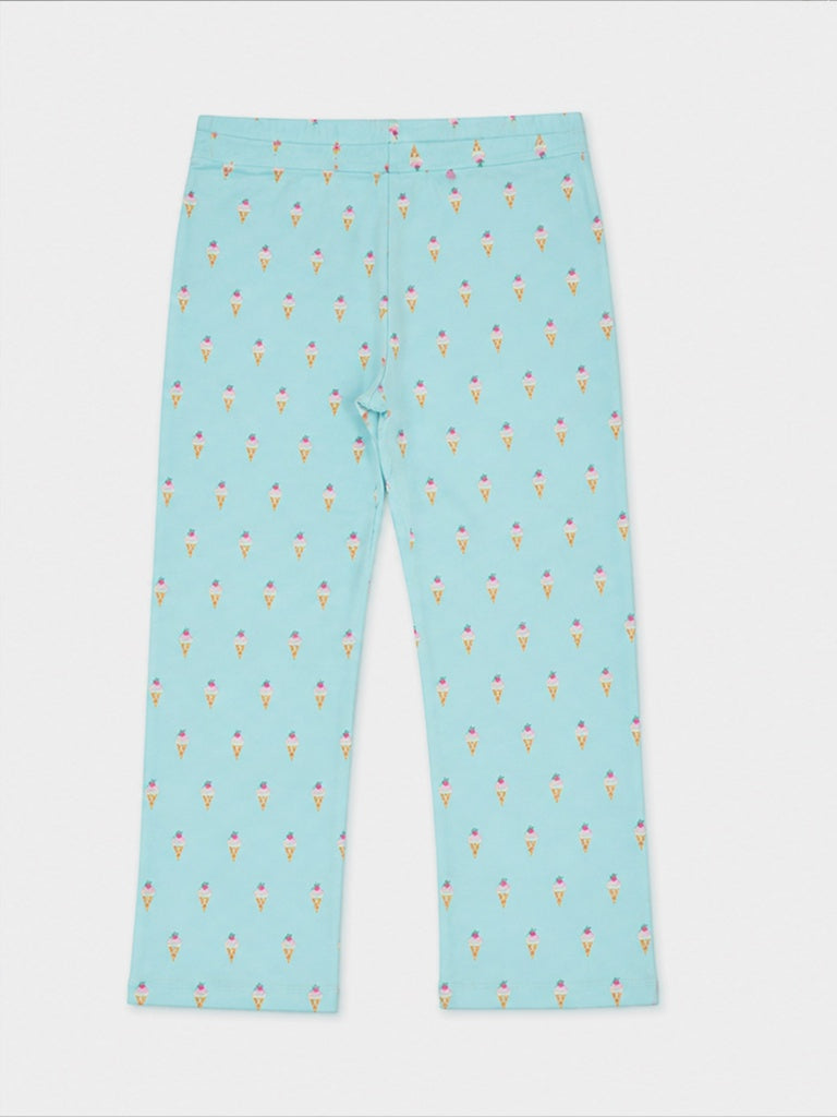 Superstar Blue Printed High-Rise Cotton-Blend Pants