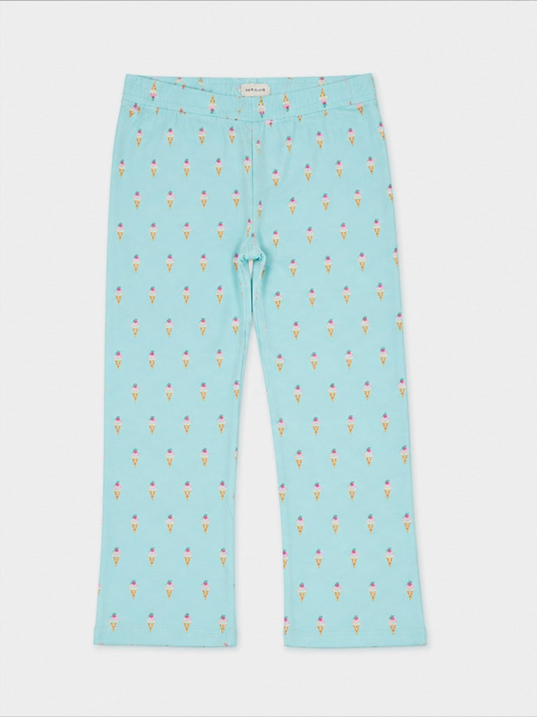 Superstar Blue Printed High-Rise Cotton-Blend Pants