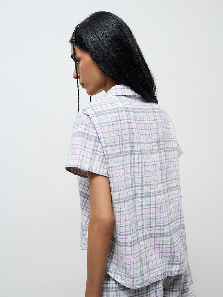 Superstar Grey Checkered Cotton Shirt