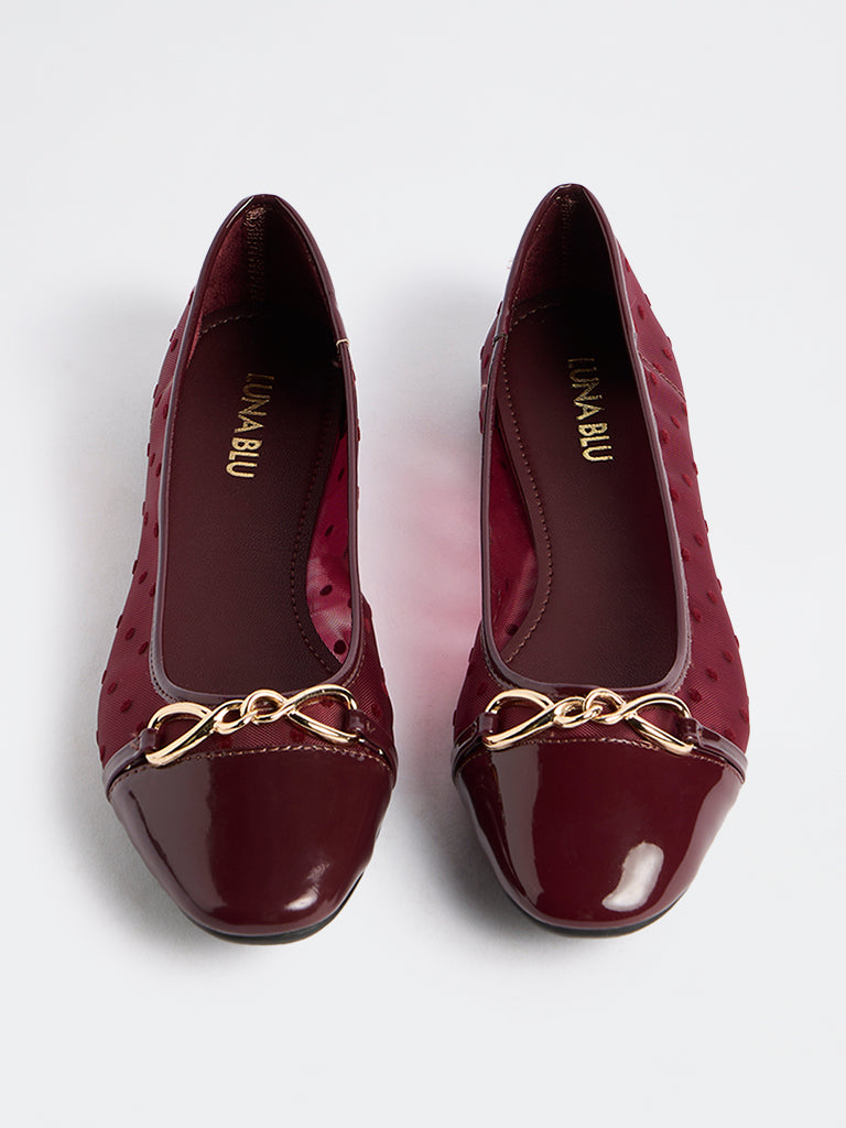 LUNA BLU Burgundy Ballerinas
