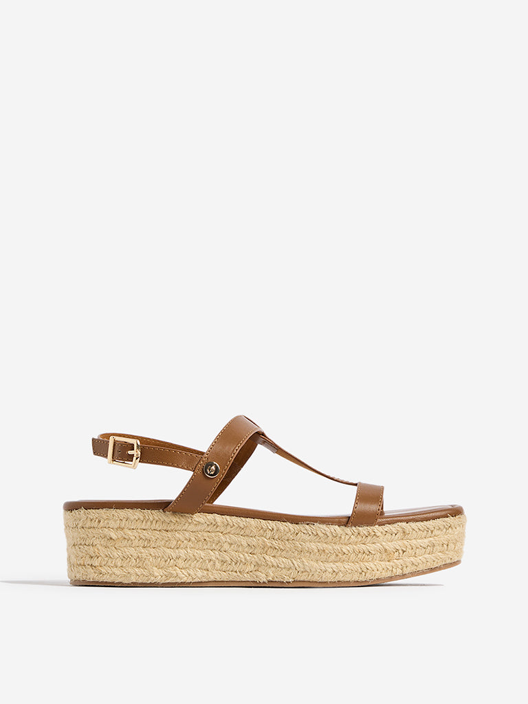 LUNA BLU Brown Wedge Heel Sandals