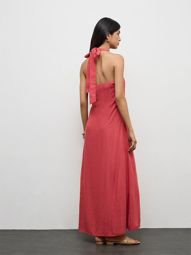 Buy LOV Coral Halter Neck A-Line Dress from Westside Buy LOV Coral Halter Neck A-Line Dress from Westside