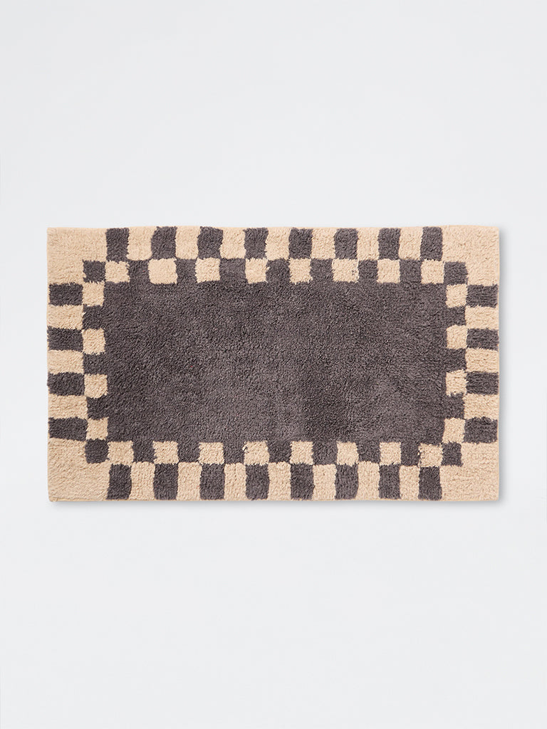 Westside Home Charcoal Checkered Bath Mat