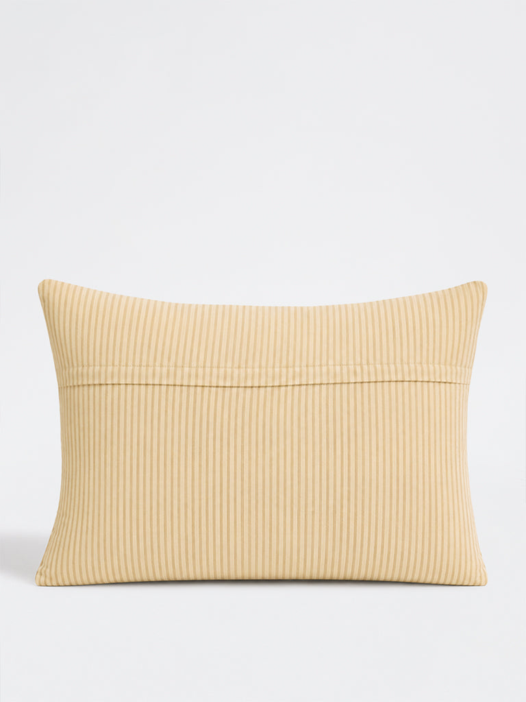Westside Home Light Beige Floral Embroidered Cushion Cover