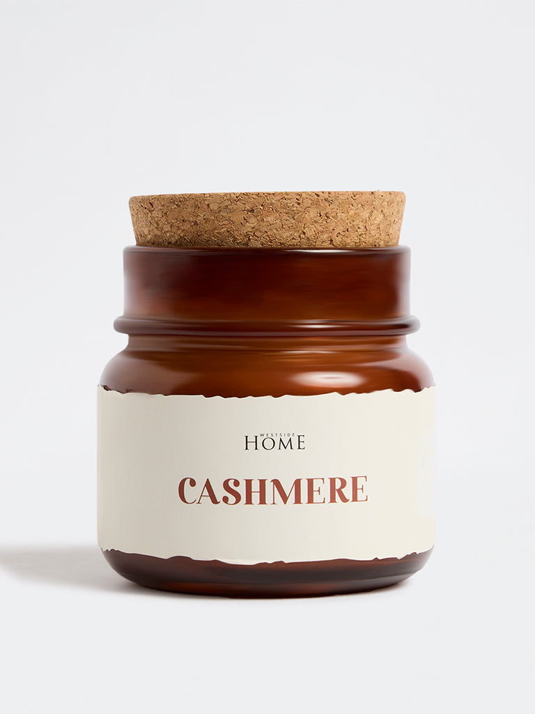 Westside Home Brown Glass Cashmere Candle Jar